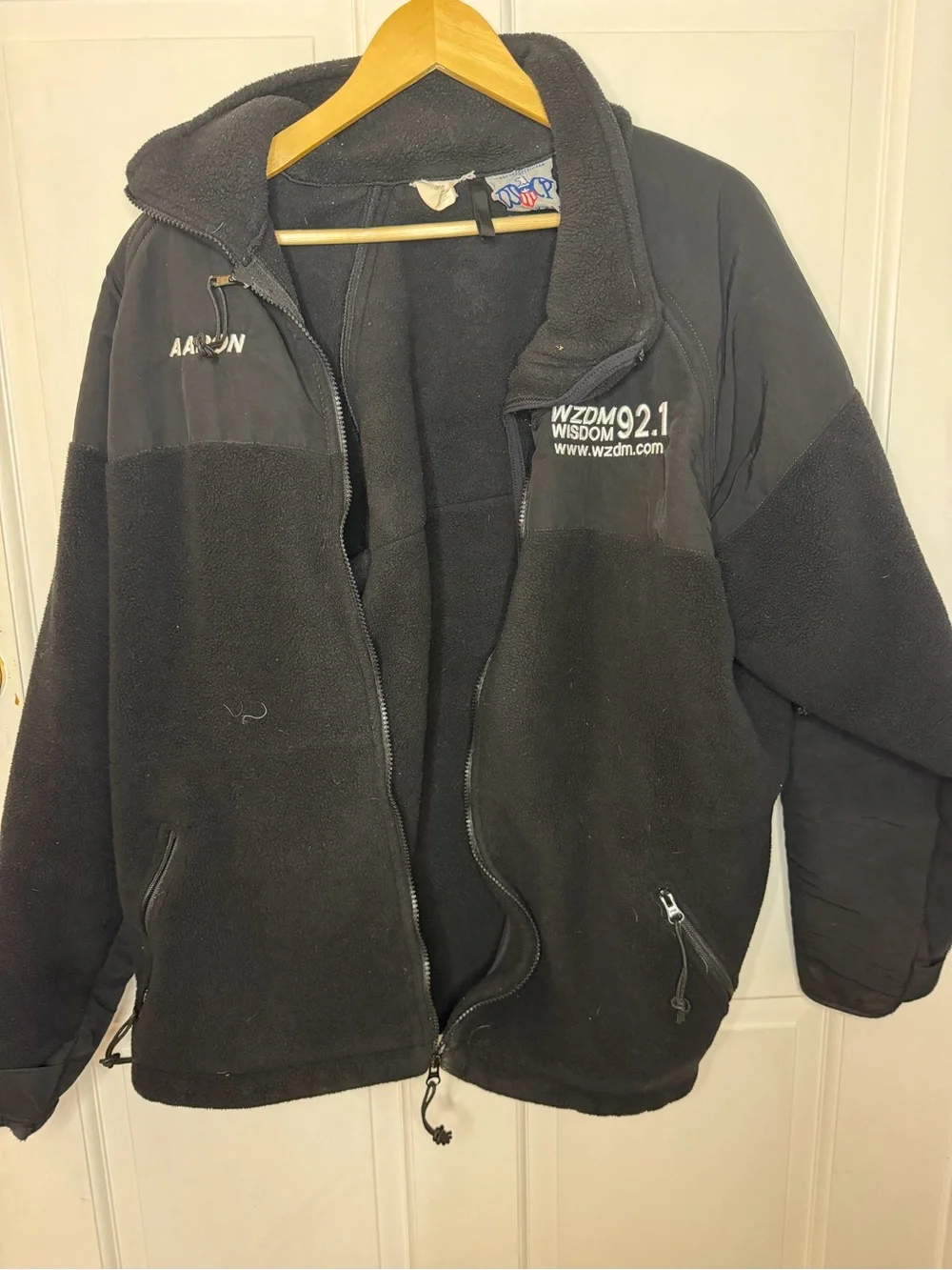 Peckham Men's L Black Fleece Full-Zip Jacket Stand-Up Collar 41-45 Chest